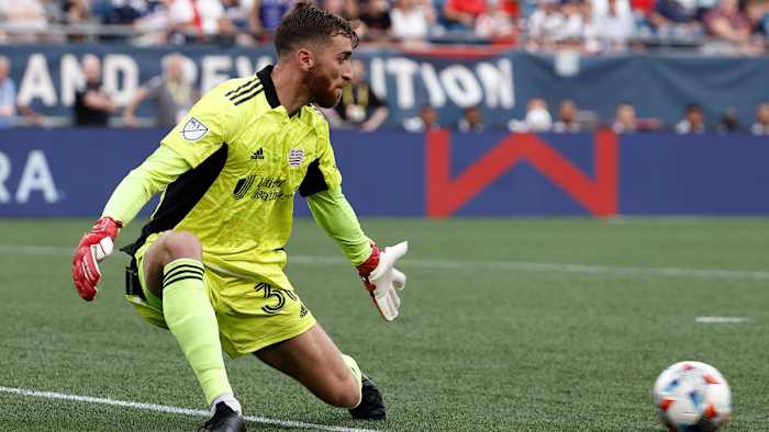 Matt Turner makes a save for the New England Revolution